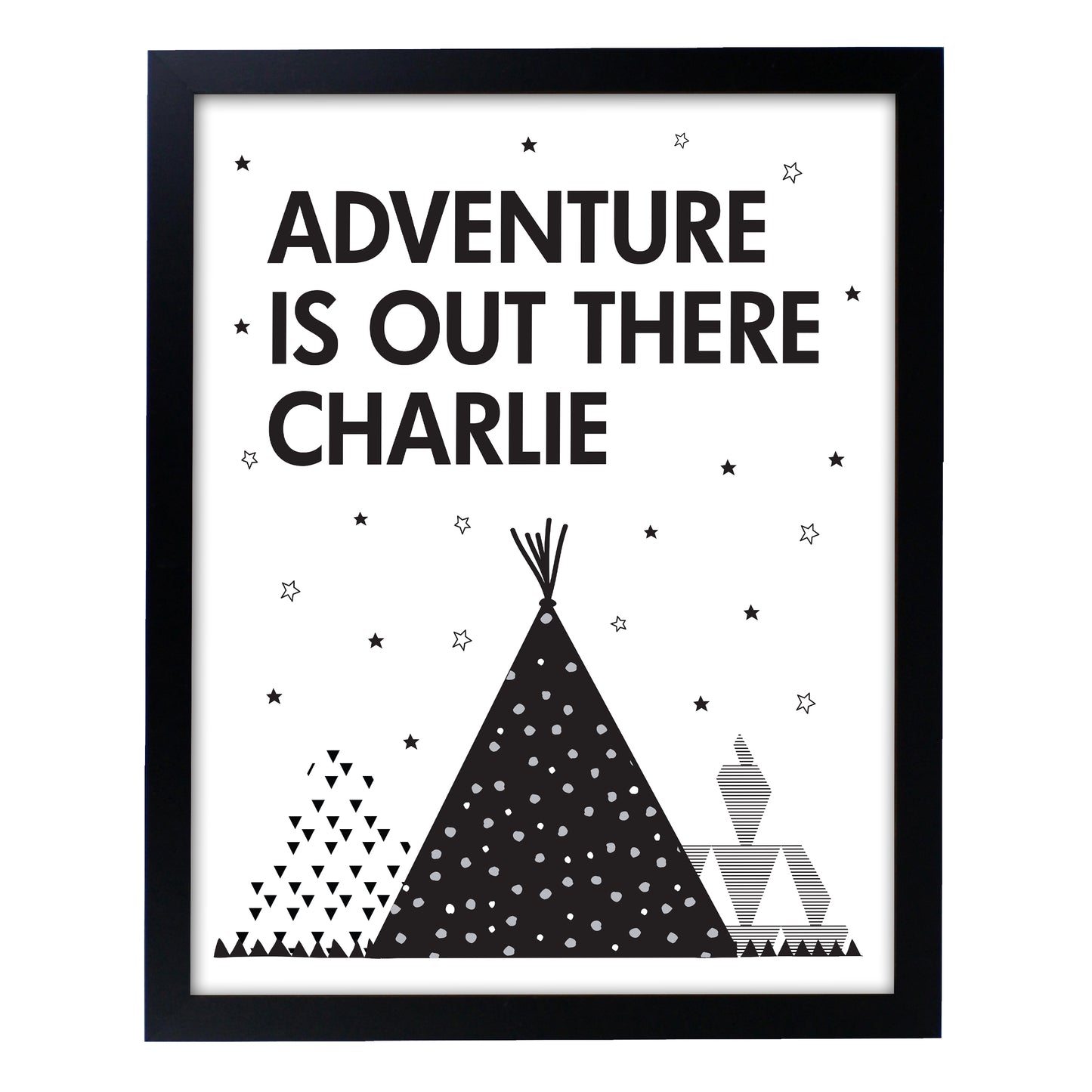 Personalised Adventure Is Out There Black Framed Print