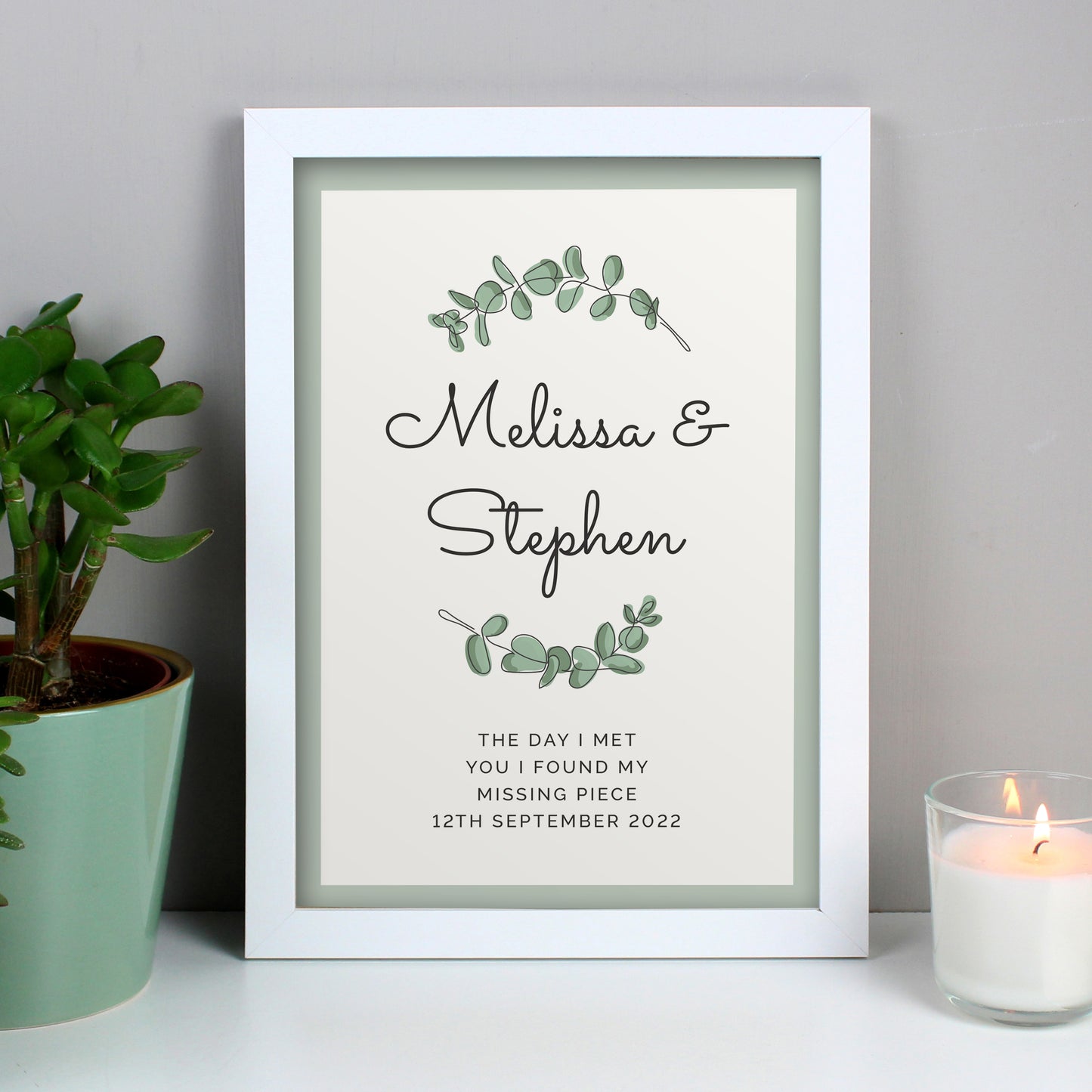 Personalised Botanical A4 White Framed Print