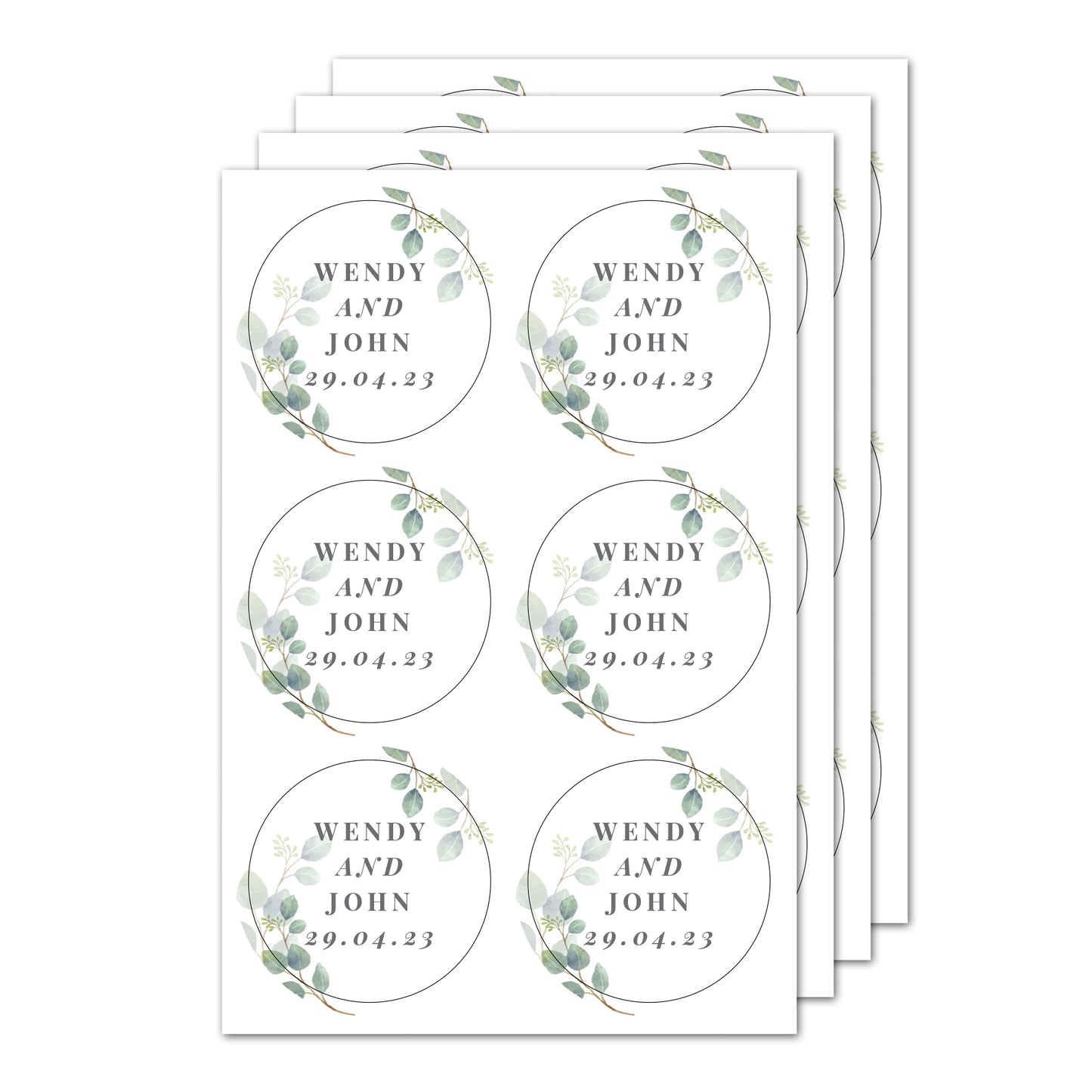 Personalised Botanical Free Text Sticker Set