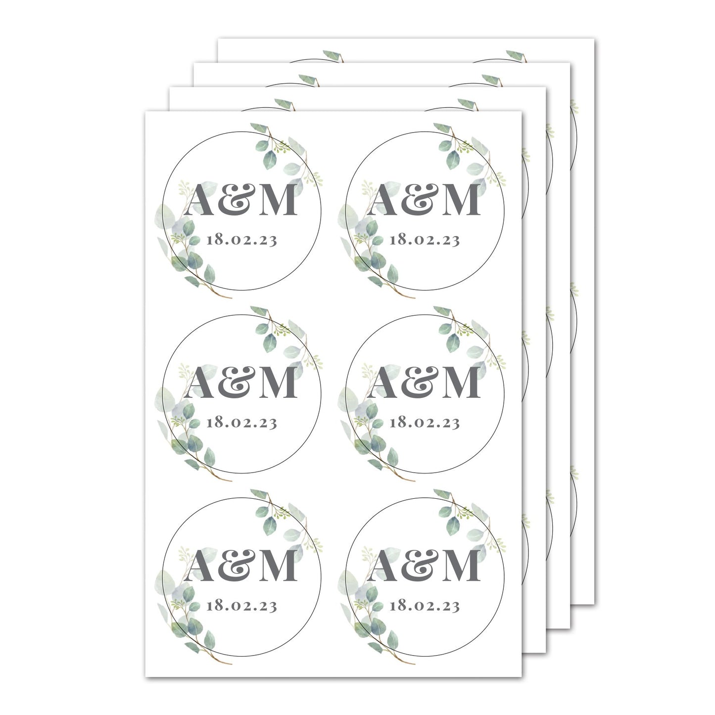 Personalised Botanical Initial Sticker Set