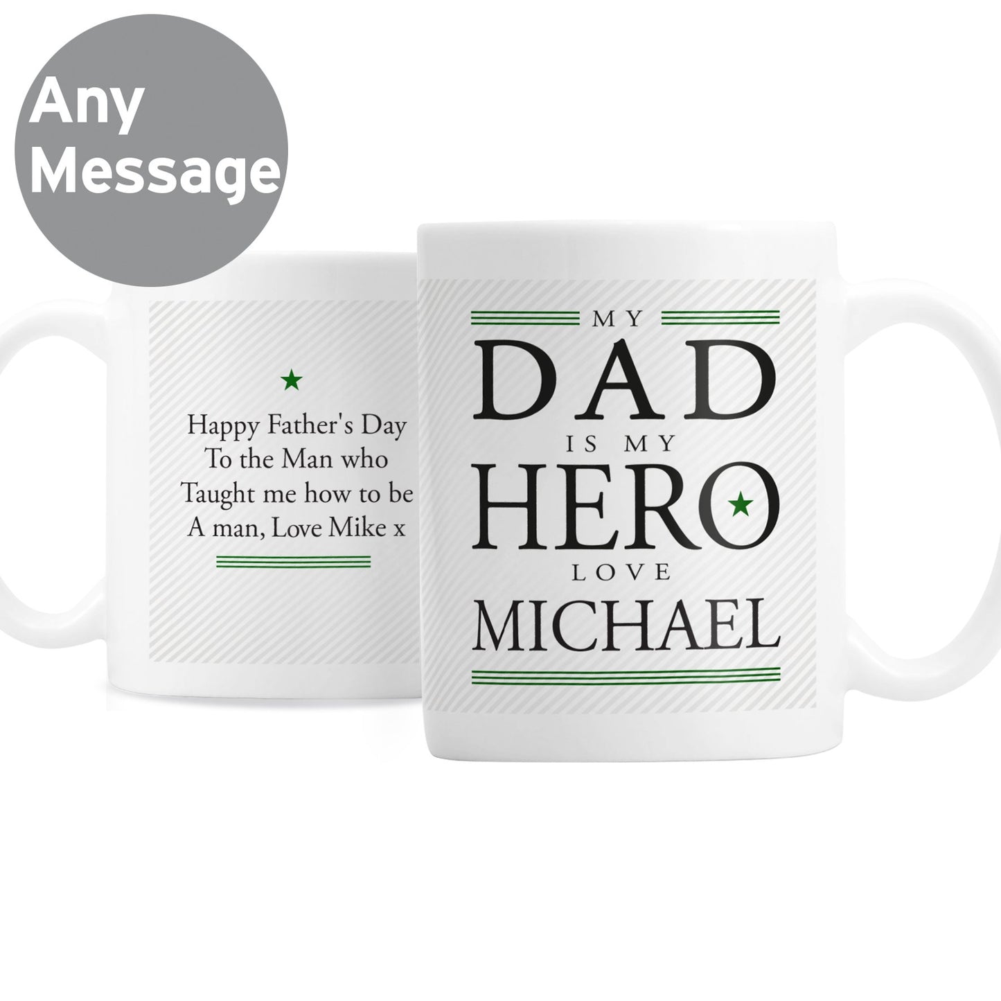 Personalised My Dad is My Hero Mug