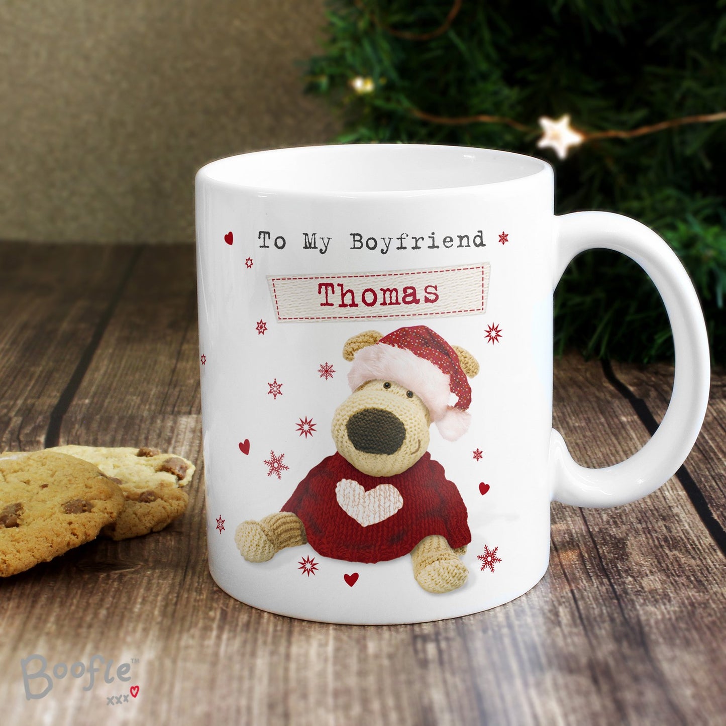 Personalised Boofle Christmas Love Mug