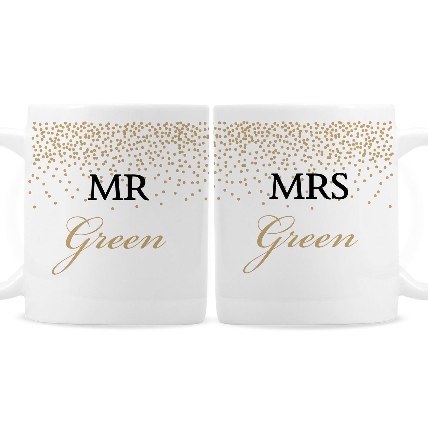 Personalised Gold Confetti Mug Set