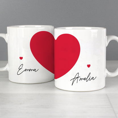 Personalised Two Hearts Mug Set