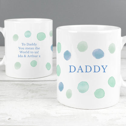 Personalised Blue Spot Mug