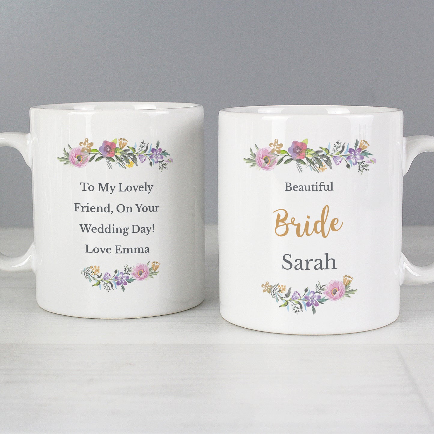 Personalised Floral Message Mug