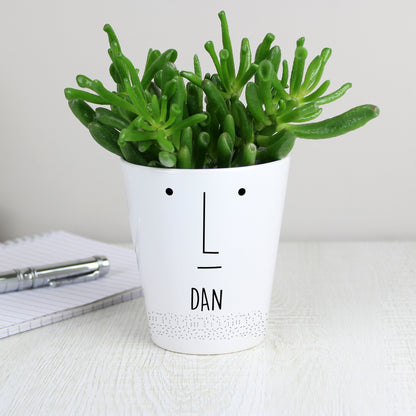 Personalised 'Mr Face' Plant Pot