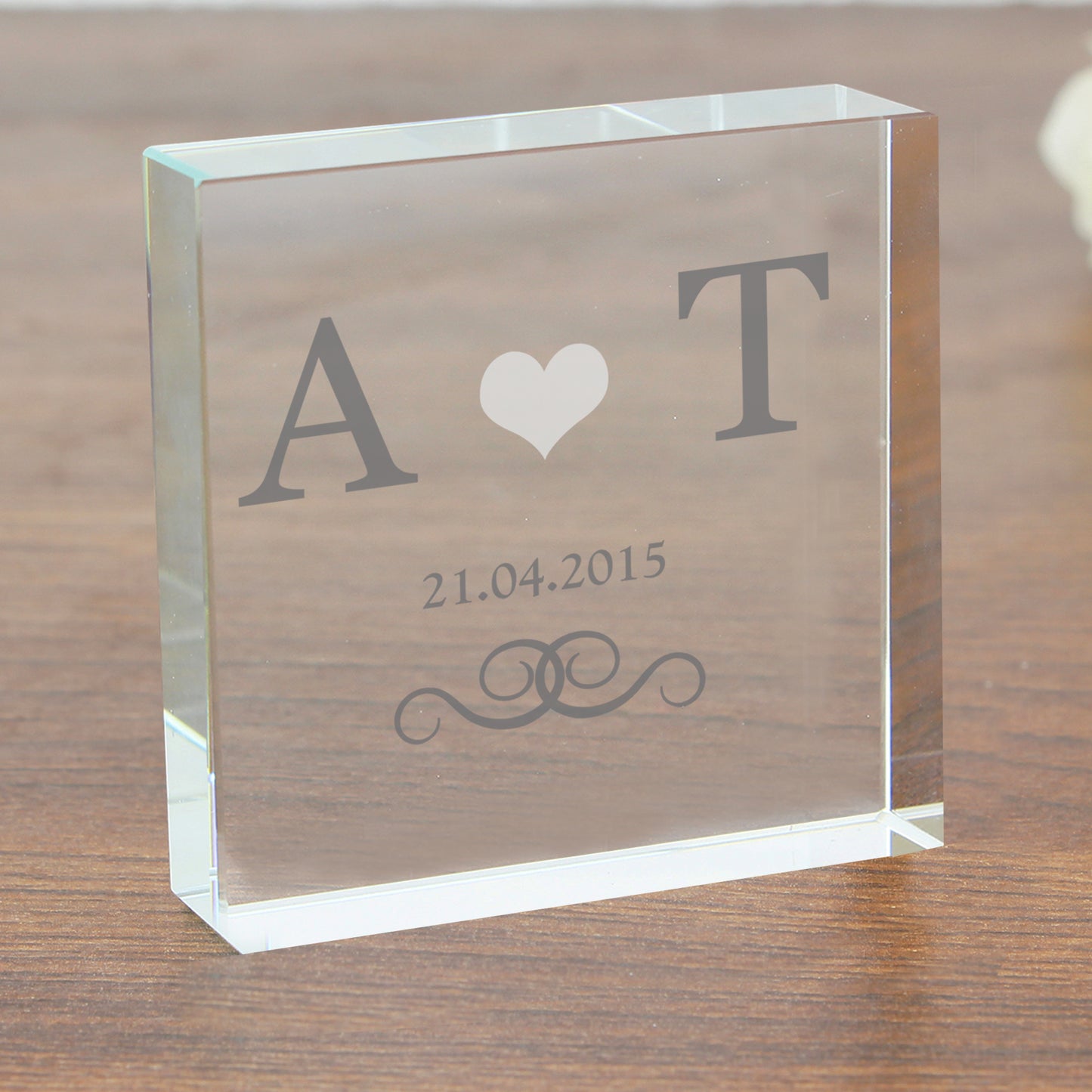 Personalised Silver Monogram Crystal Token