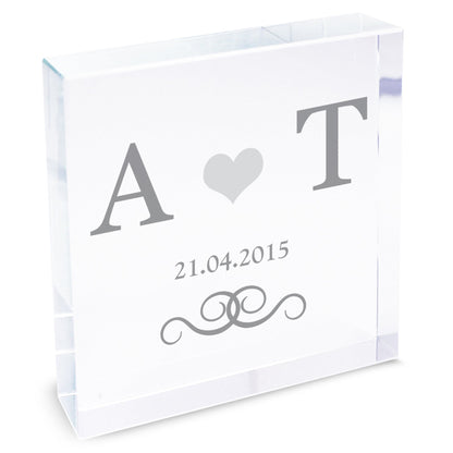 Personalised Silver Monogram Crystal Token