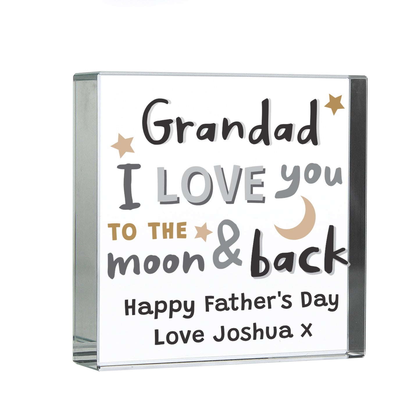 Personalised To the Moon and Back Crystal Token