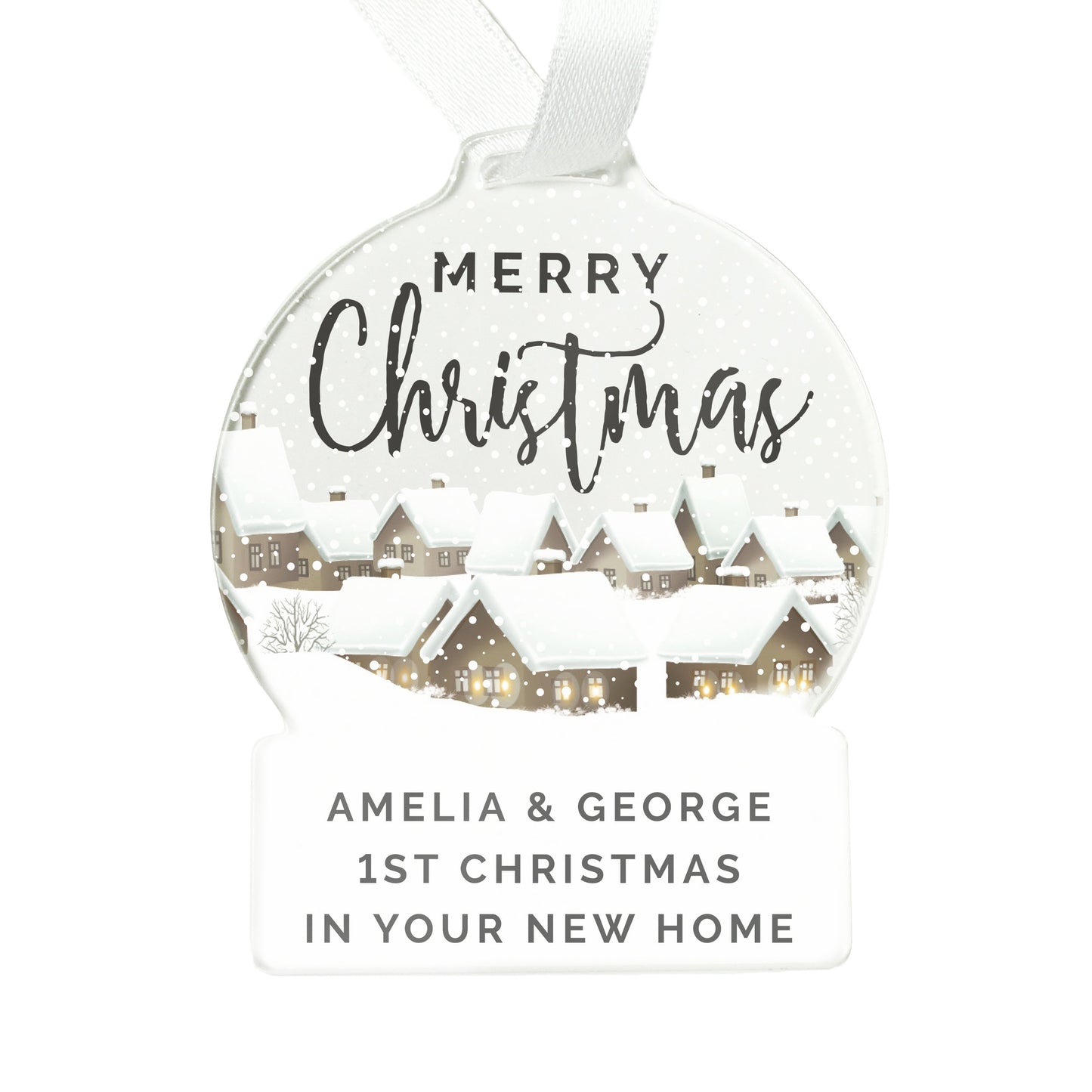 Personalised Christmas Home Acrylic Snowglobe Decoration