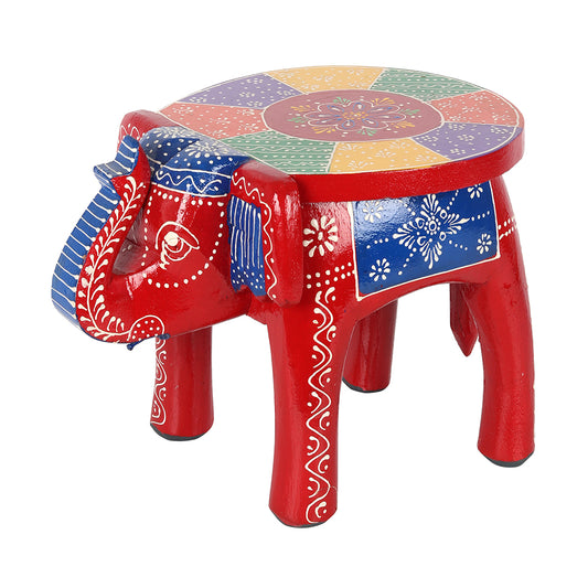 Ornamental Multicoloured Elephant Stool