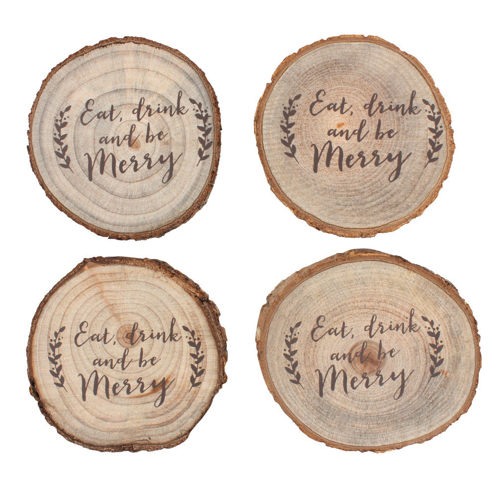 Set of 4 Printed Log Coasters