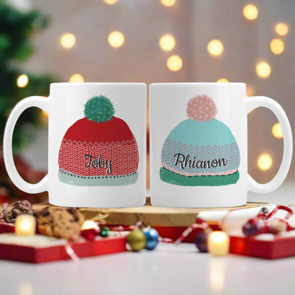 Personalised Woolly Hats Mug Set