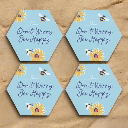 Don't Worry Be Happy Coaster Set