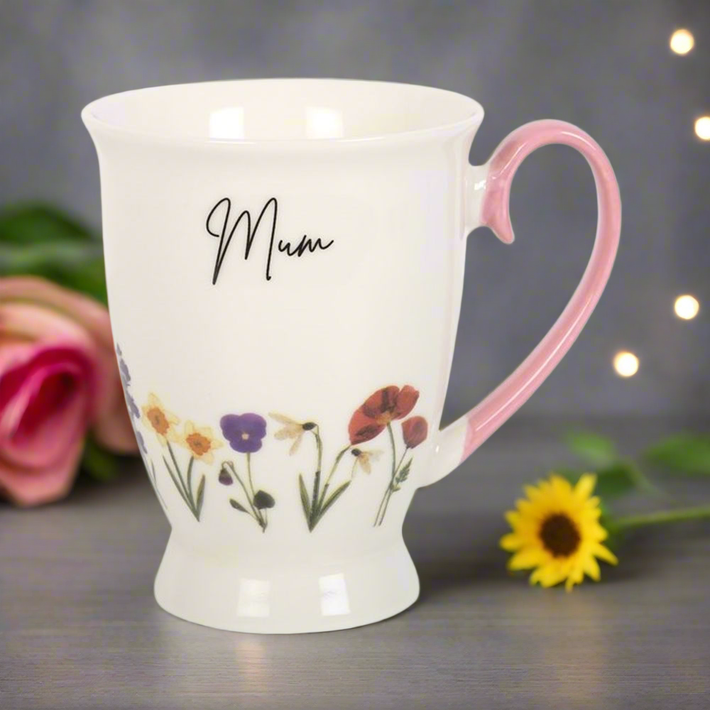 Mum Wildflower Pedestal Mug