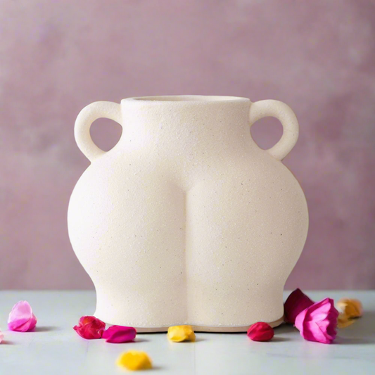 Cream Speckle Bum Plant Pot