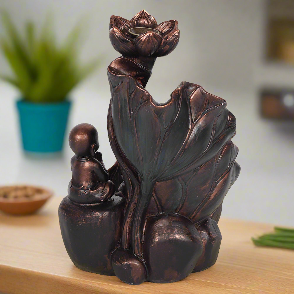 Bronze Effect Buddha Backflow Incense Burner