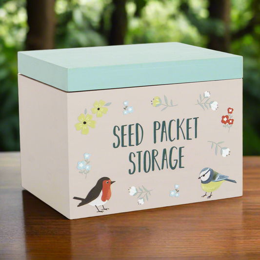 British Garden Birds Seed Packet Storage Box