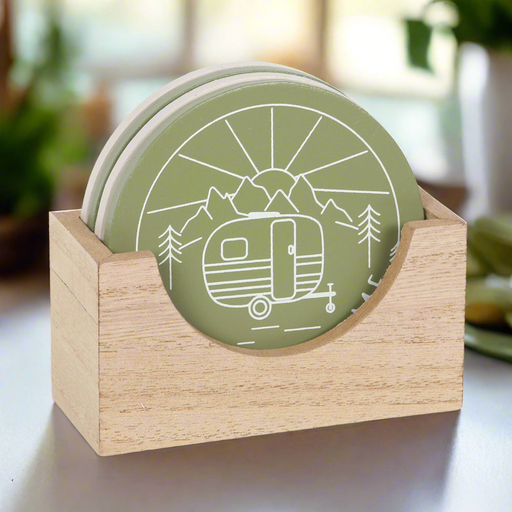 Happy Camper Coaster Set