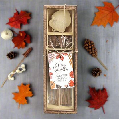 Autumn Acorn Warm Vanilla Incense Gift Set