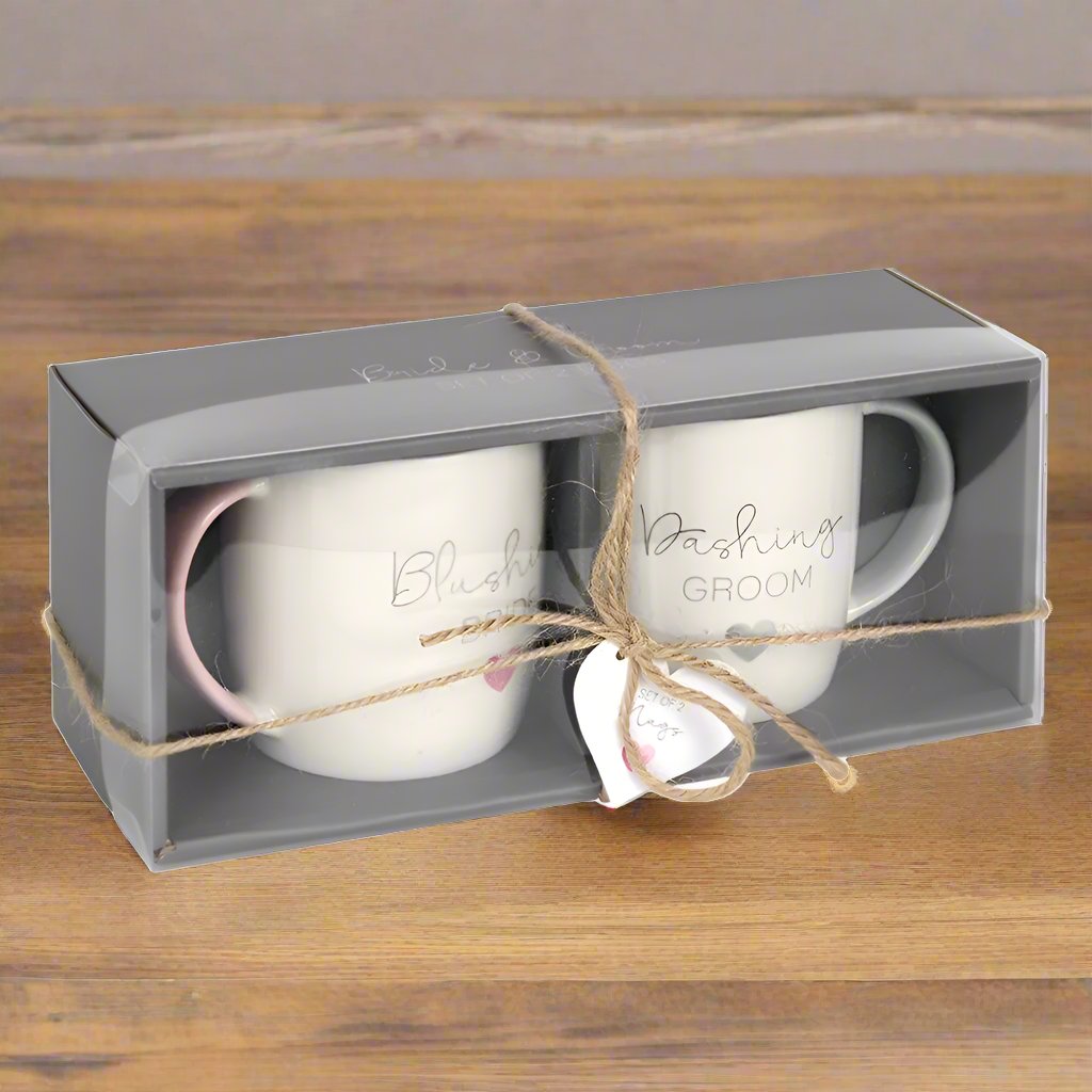 Blushing Bride Dashing Groom Ceramic Mug Set