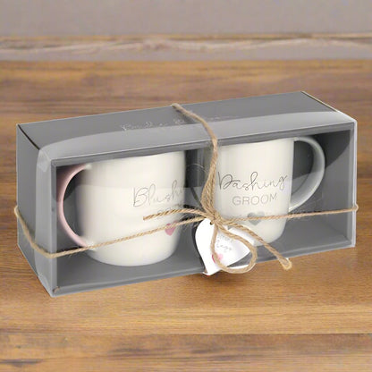 Blushing Bride Dashing Groom Ceramic Mug Set