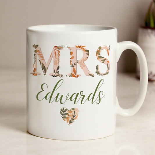 Personalised Mrs Autumnal Mug
