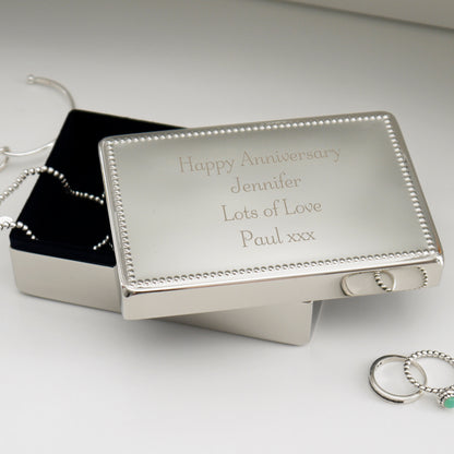 Personalised Any Message Rectangular Jewellery Box