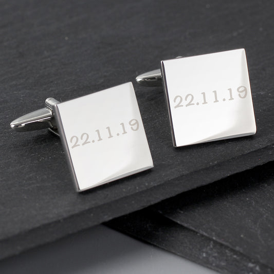 Personalised Any Message Square Cufflinks - 1 line