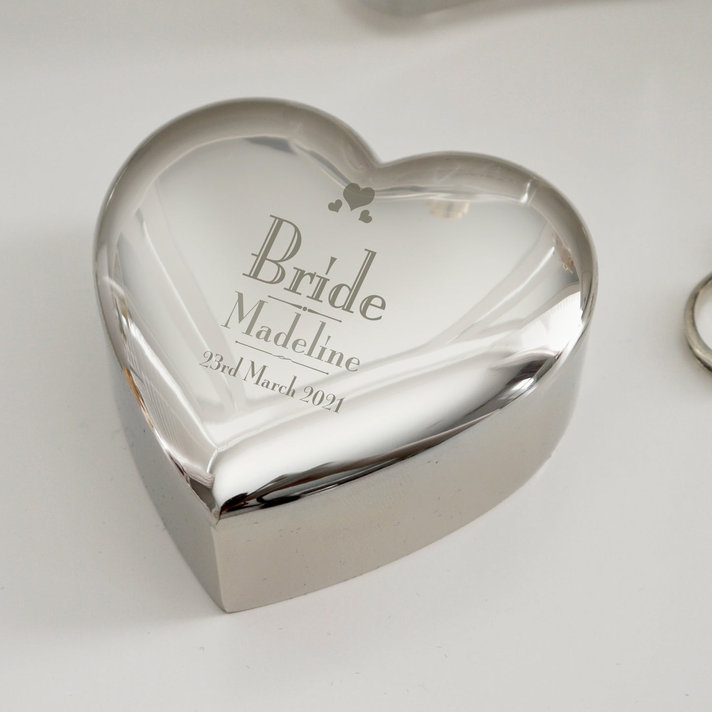 Personalised Decorative Wedding Bride Heart Trinket Box