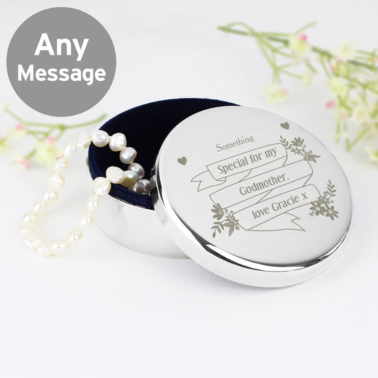 Personalised Garden Bloom Round Trinket Box