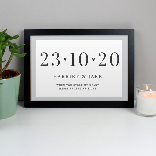 Personalised Free Text Landscape A4 Black Framed Print