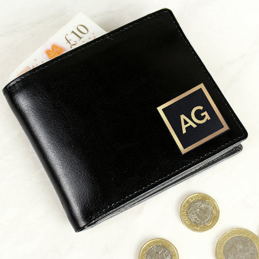 Personalised Gold Initials Leather Wallet