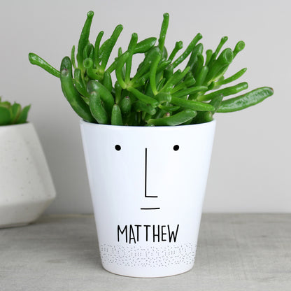 Personalised 'Mr Face' Plant Pot