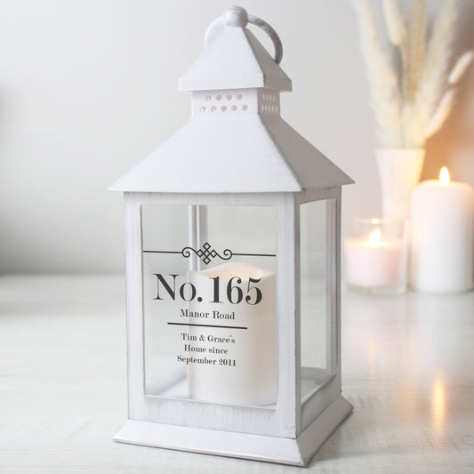 Personalised Elegant Diamond White Lantern