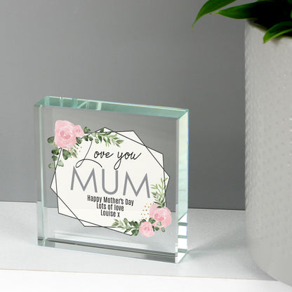 Personalised Abstract Rose Crystal Token